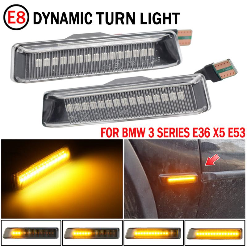 LED Dynamic Turn Signal Light For BMW X5 E53 1999-2006 3 Series E36 Side Marker Flasher Flowing Water Blinker Flashing Light