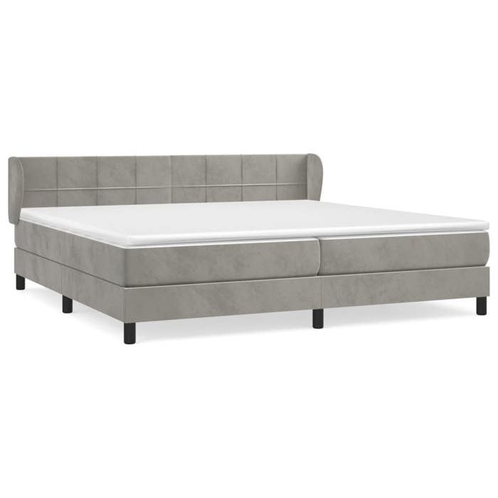 Maison Exclusive - Sommier à lattes de lit et matelas Gris clair 200x200cm Velours