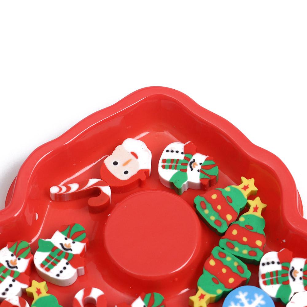 Color Random Novelty Student Supplies New Christmas Style Animal Cartoon Shape Rubber Pencil Eraser