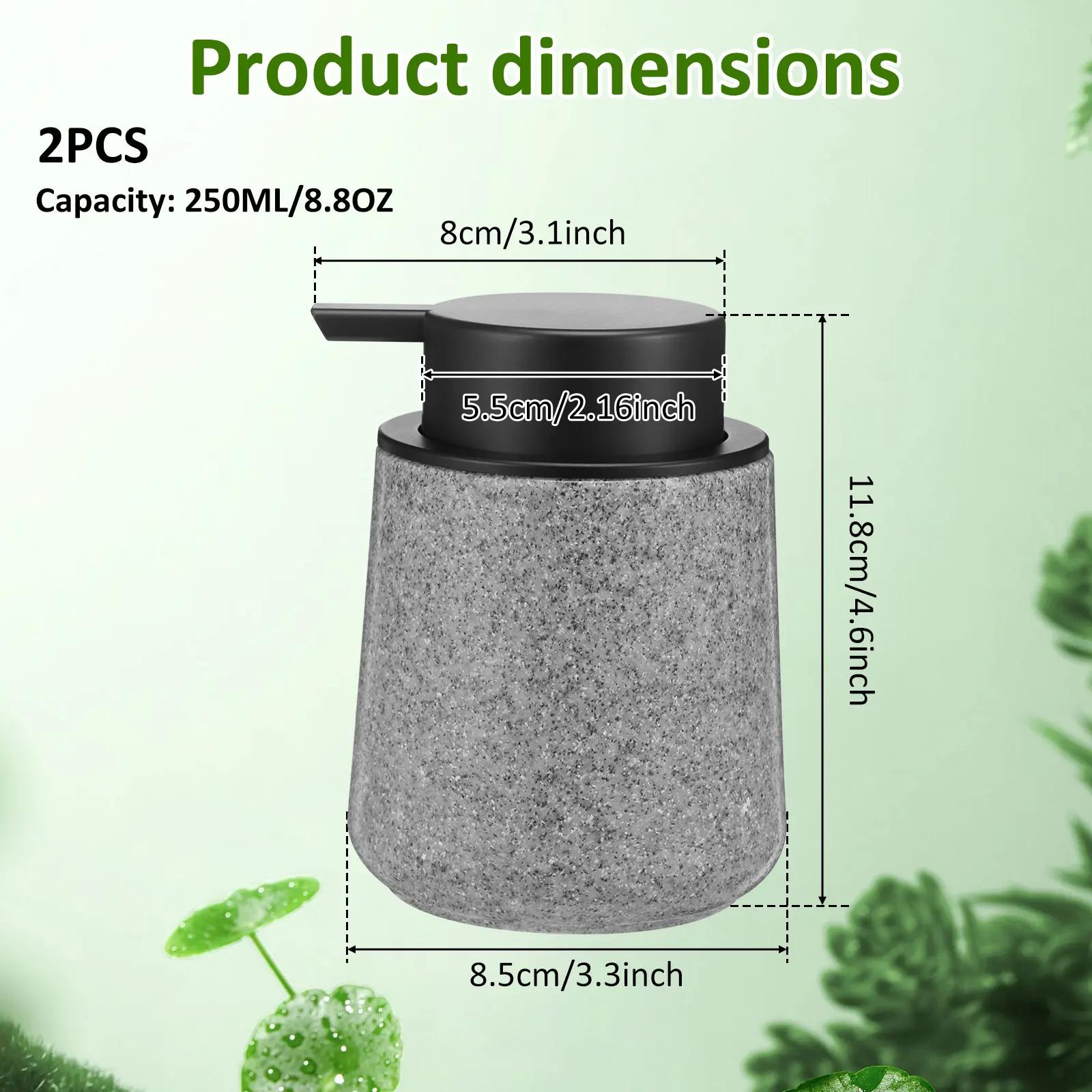 

2Pcs 8.8oz Soap Dispenser Liquid Hand Soap Dispenser with Press Pump Refillable Lotion Dispenser for Home Bathroom Kitchen Dish 250ml