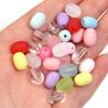 100pcs Candy Color Oval Acrylic Beads Mixed Color Loose Spacer Beads For Jewelry Making DIY Crafts Necklace Bracelet Accessories