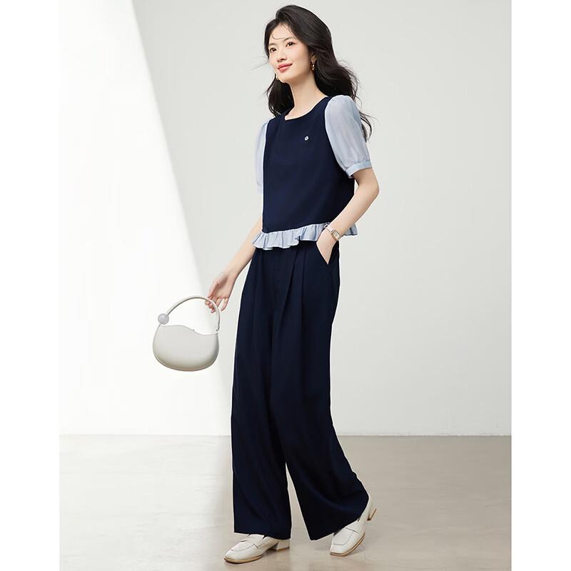 Women's Lyocell Wide-Leg Pants & Shirt Set