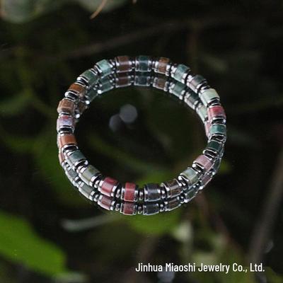 Retro Natural Turquoise Bohemian Bracelet: Men's & Women's Elastic Cord Beaded Style