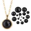 5/10pcs Natural Stone Cabochon Black Agate Round Flatback Cabochon Loose Beads For Jewelry Making DIY Ring Pendants Accessories