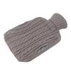 Classic Hot Water Bottle with Knitted Cover Handy Soft Hand Feet Warm Water Bag for Winter 2L Grey