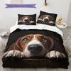 Black Basset Hound Pattern Bedding Home Decoration Birthday Gift (1 * duvet cover + 2 * pillowcase, without core)