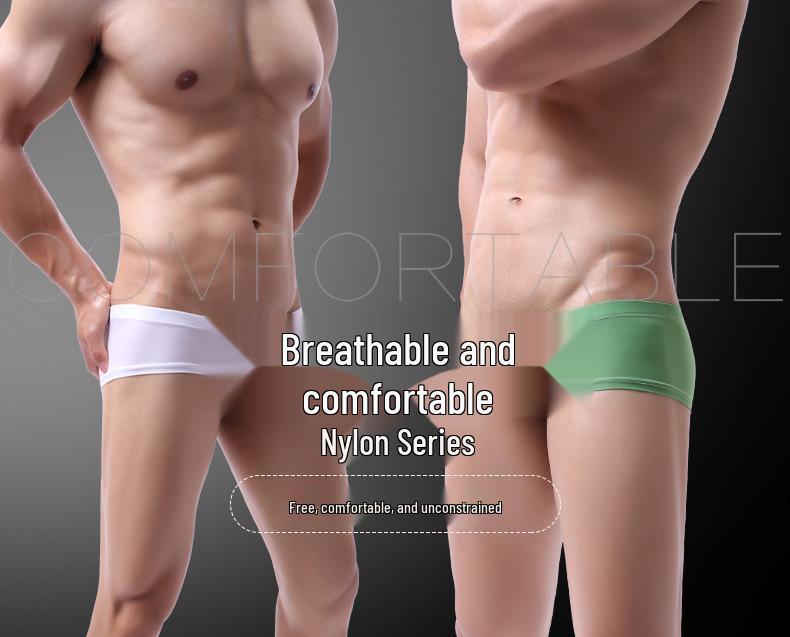 Herren Nylon 3D Beutel Boxer Briefs - Atmungsaktiv & Bequem Unifarbend