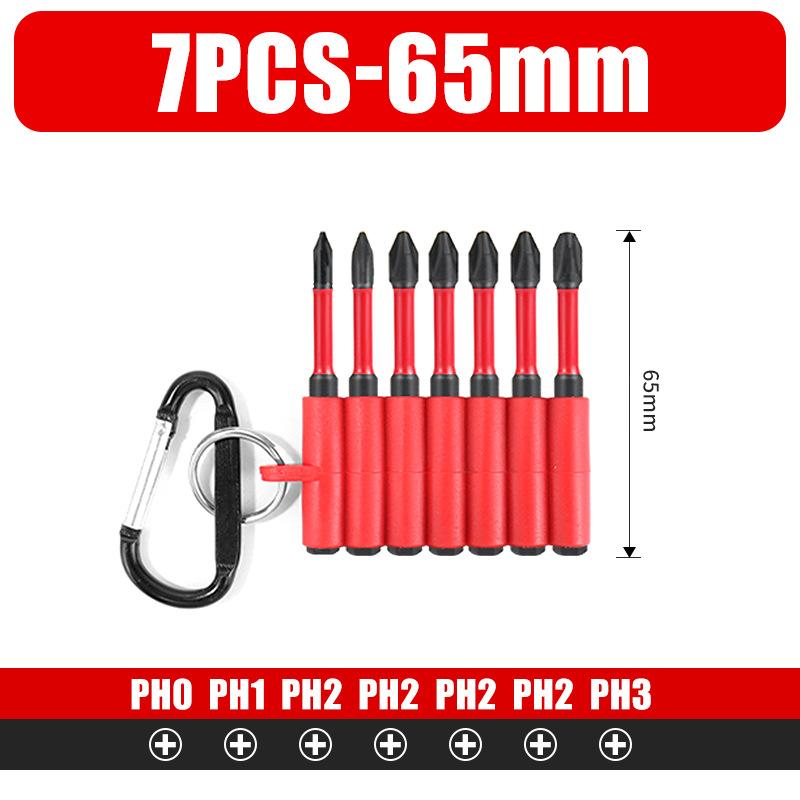 

S2 single head cross phosphating black impact batch head set, strong magnetic wind batch nozzle, red skin sleeve with keychain