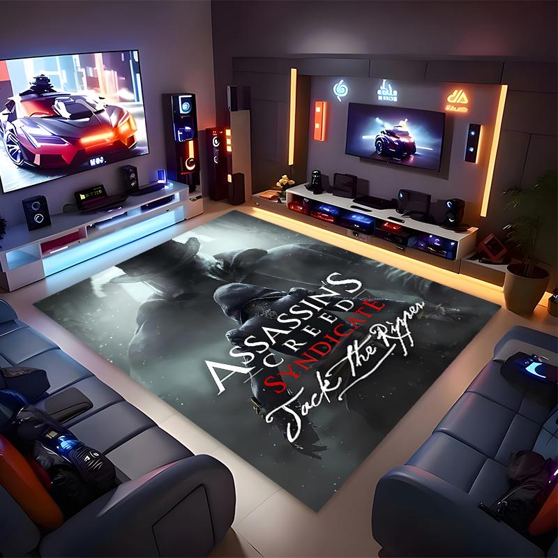 A-Assassin's Creed Bedruckter Saugfähiger Waschbarer Teppich, Rutschfeste Badezimmerteppiche, Küchenteppiche, Yogamatte, Eingangsbereich Wohnzimmer, Camping-Picknickteppiche