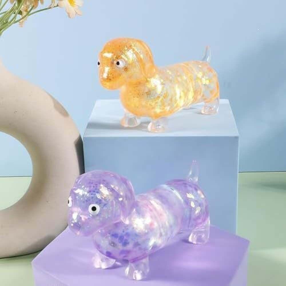 Cute Puppy Slow Rising Toys Sparkling Powder Squishy Toys Sausage Dog Fidget  Children Gifts