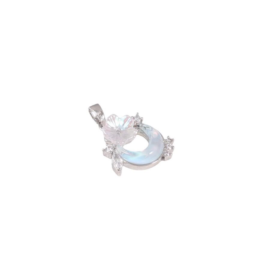 Elegant Moon Opal Diamond-Inlaid Pendant Necklace for Women - Double Color Options