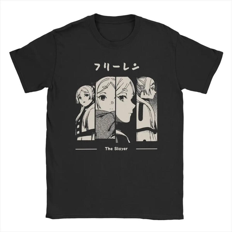 Hipster Frieren The Slayer T-Shirt for Men Crewneck Pure Cotton T Shirt Anime L