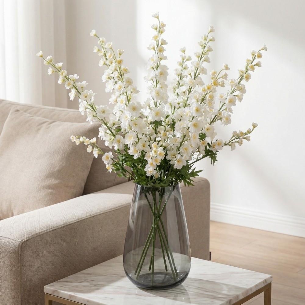 Green Leaves Artificial Larkspur Flower Real Touch Fake Flower  Teacher's Day