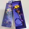 24K Gold Rose with Gift Box: Luminous Single Gold Foil Gilded Rose for Chinese Valentine's Day