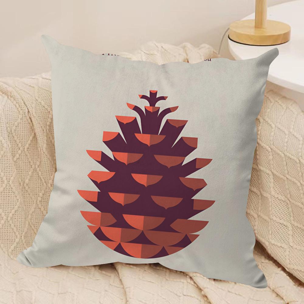 Simple Flower Art Cushion Cover Silky Short Plush Double-Sided Printed Pillow Case for Sofa All Seasons Home Decor Gift