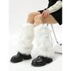 Women's Leg Warmers Autumn and Winter Warm Fur Plush Calf Socks with Bowknot Faux Fur Socks Mid-Tube Stacked Socks Boots