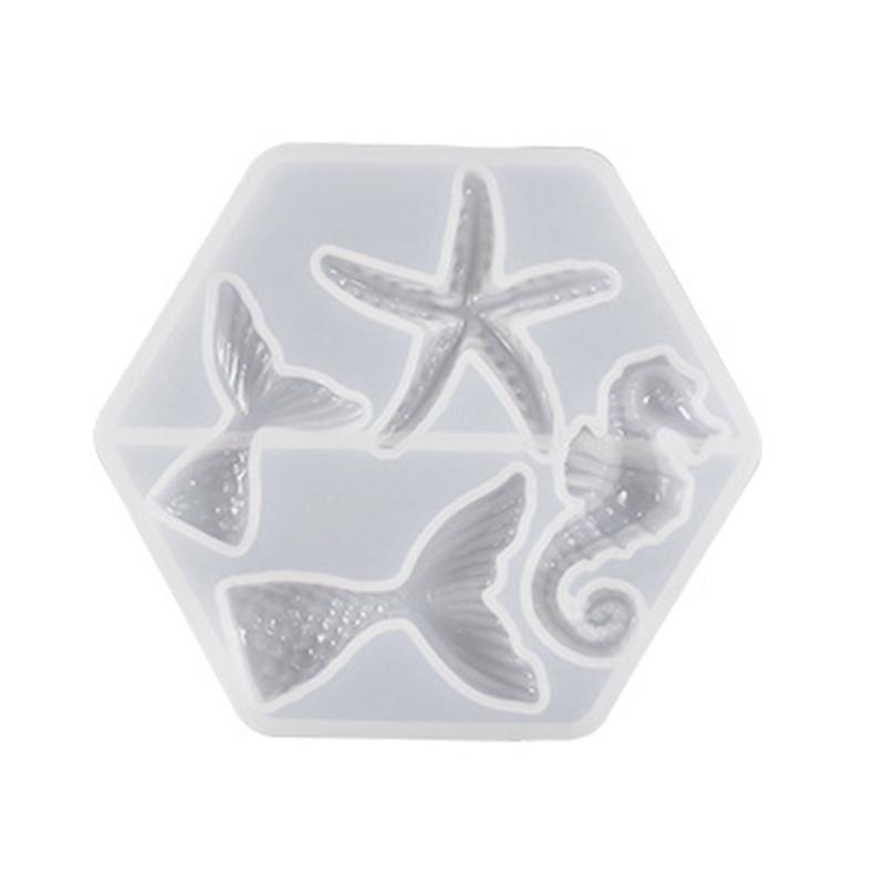 

Seashell Conch Starfish Fish Under the Sea Style Pastry Baking Molds for Marine Theme Keychain jewelry Silicone Mold