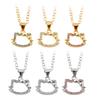 6pcs Anime Hello Kitty Pendant Necklaces Set Cute Cat Bow Design Fashion Jewelry for Women Men Gift Ideas
