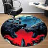 1PC Werewolf Moonlit Office Round Area Rug,  Mat Suitable ForOffice, Under Office Chairs Bedroom Living Room Home Decor, Room Deco