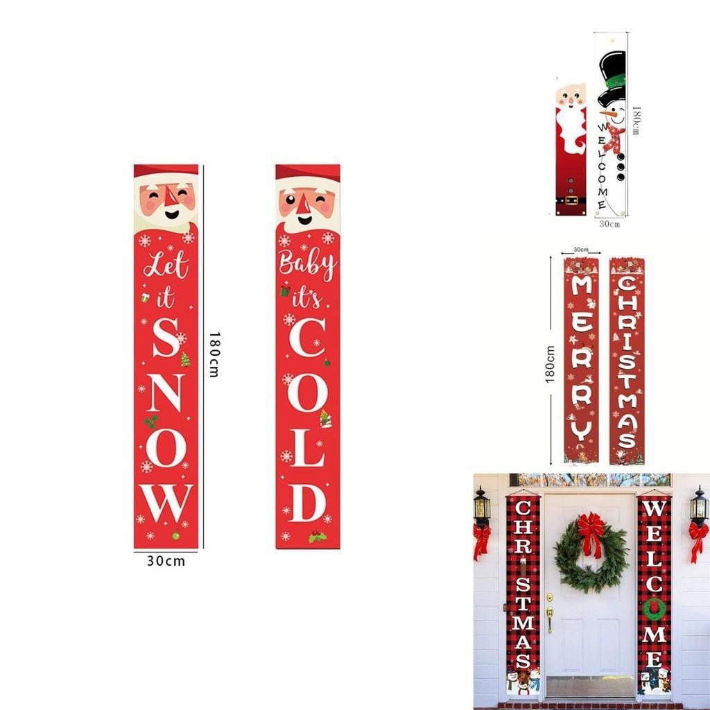 Lebhaftes Weihnachts-Türhänge-Schild Banner Flagge Weihnachtsfeier-Dekor