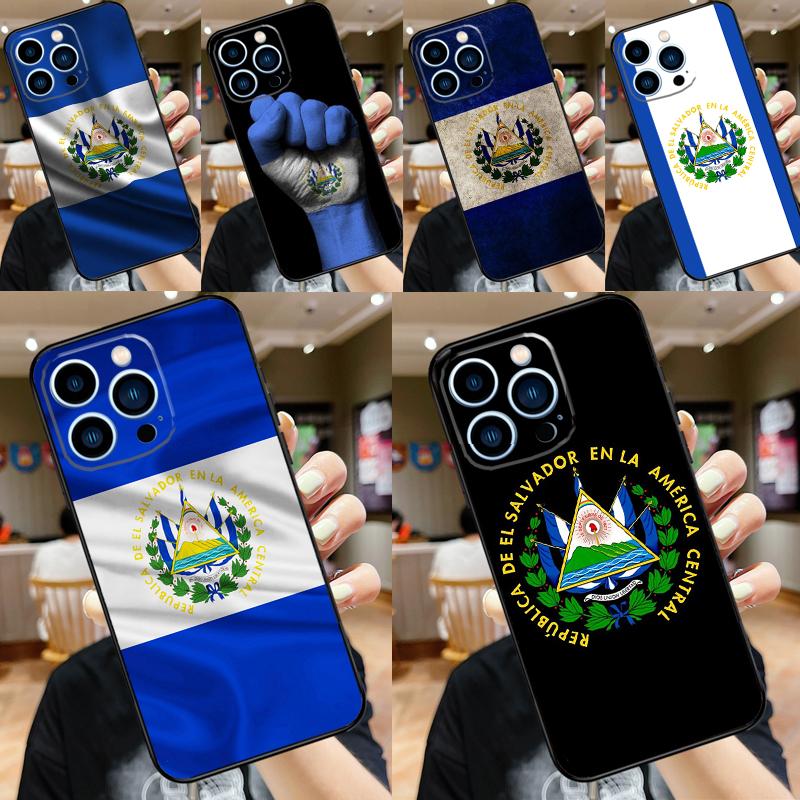 El Salvador Flag Phone Case For iPhone 16 15 Pro Max 14 11 13 12 Mini 7 8 Plus X XR XS Max Cover