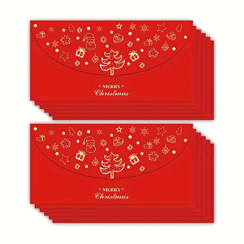4/8pcs Decorative Envelopes for Gifts, Featuring Golden Foil Designs, Perfect for Christmas, Festivals, New Year Celebrations