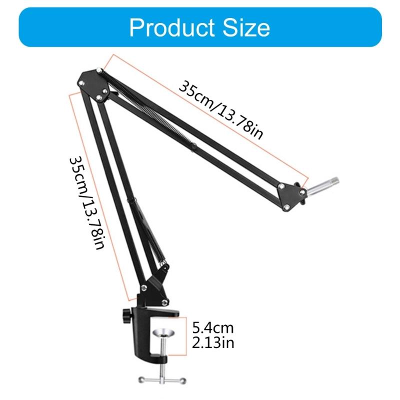 Adjustable Metal Microphones Scissor Arm Stand Foldable Shock Mount for Recording and Live Streaming