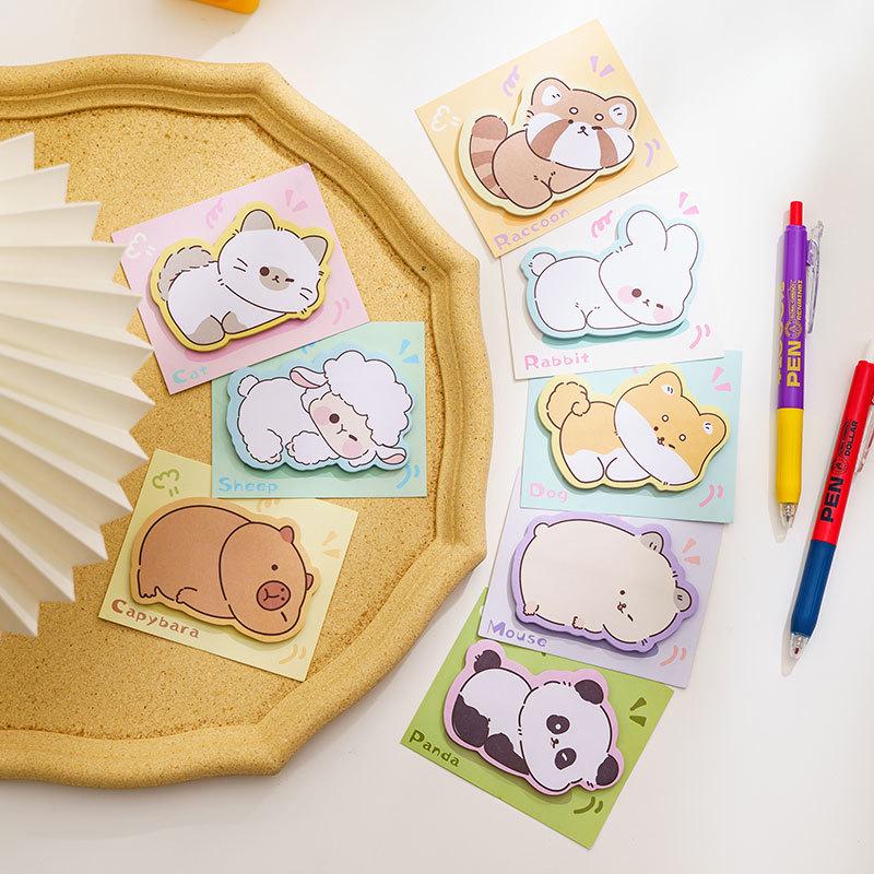 Irregular Shape Sticky Notes: Cute Cartoon Memo Pads, Student Writing Paper, Reusable Marking Labels