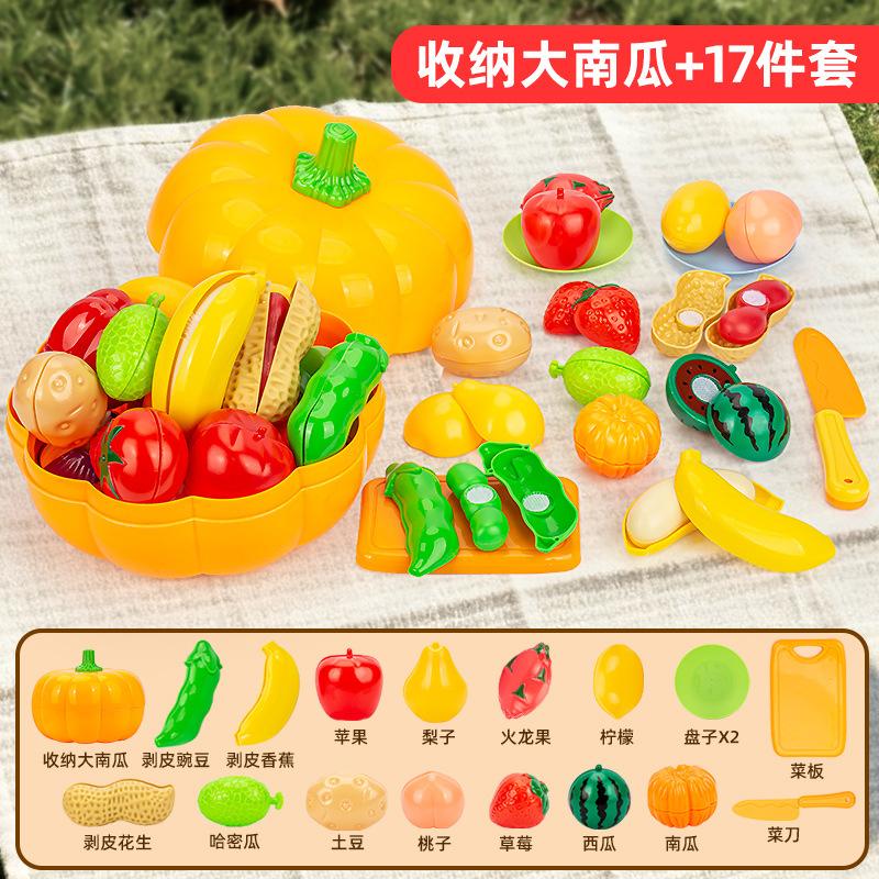 Snijdbaar Speelgoedeten voor Kinderkeuken, Doe-alsof Fruit & Groente Accessoires met Boodschappenmand Speelgoed voor Peuters Cadeau
