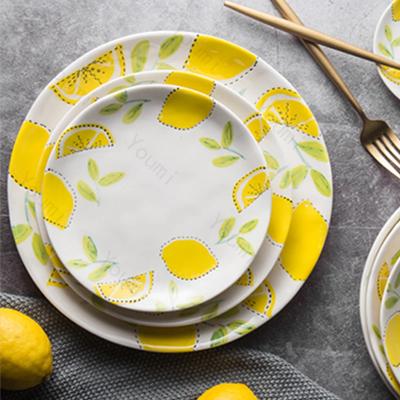 Creative Circular Ceramic Plates Restaurant Steak Plates Delicious Household Dishes Deep Soup Plate Exquisite Tableware