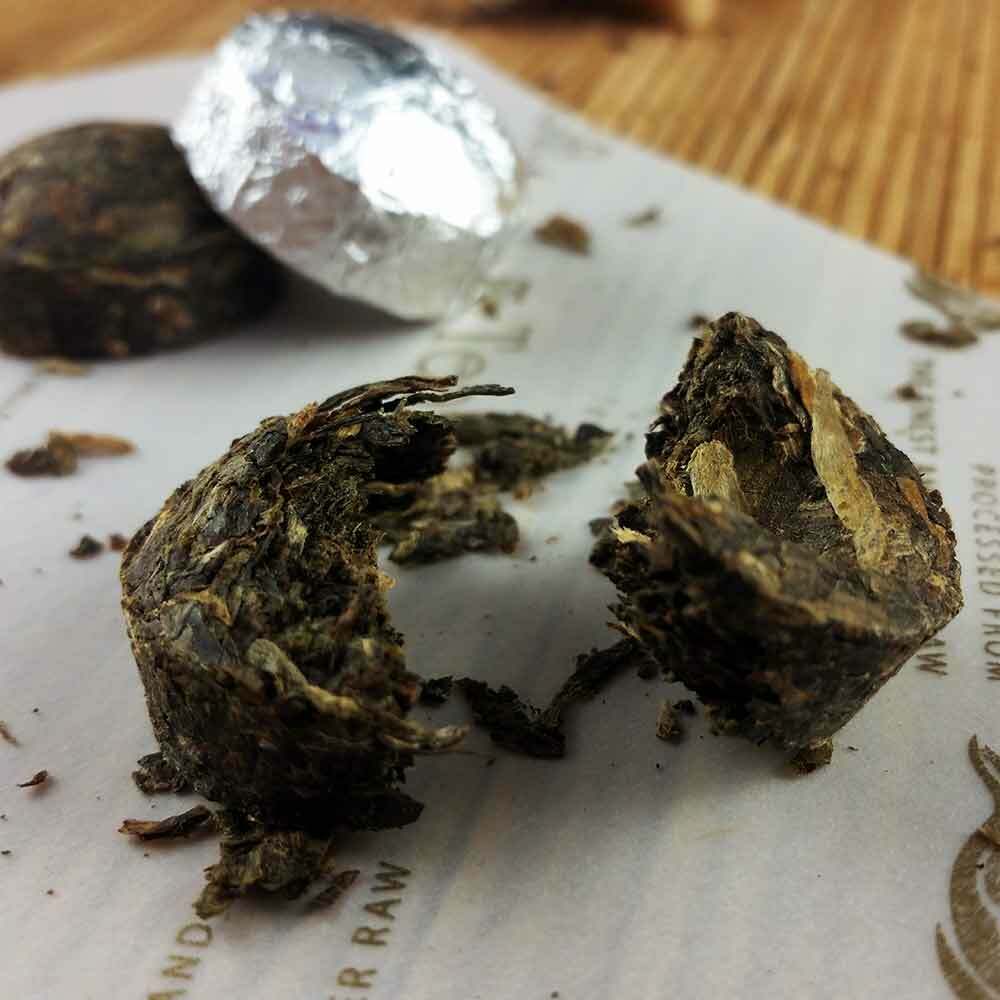 High Quality Mini Shen Puerh Silver Tin Foil Packing Tuocha Top Raw Puer Tea 75g