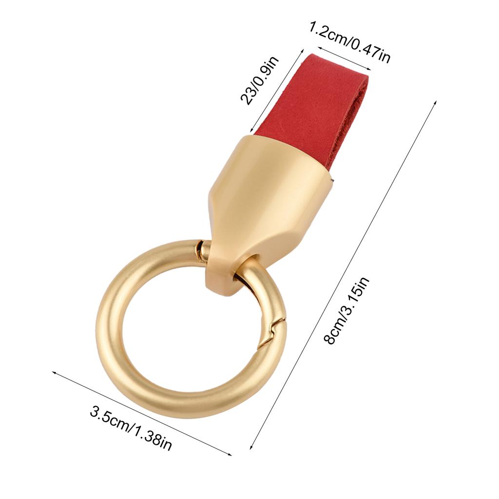 Fashion Leather Keychain Metal Key Chain Rings Car Keyring Holder Bag Charm Gift for Women Men Antilost Buckle Accessory