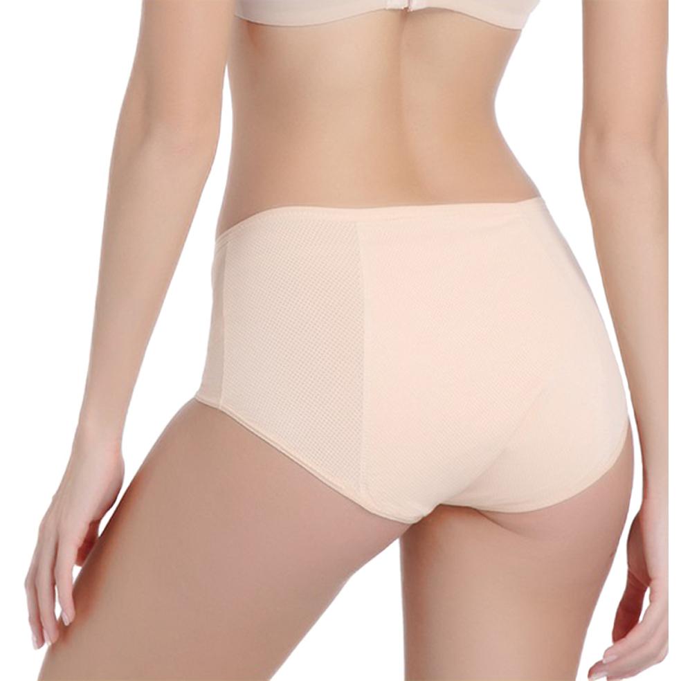 BEIGE LEAK-FREE MENSTRUAL PANTY WOMEN'S Knickers, HIGH WAIST, L