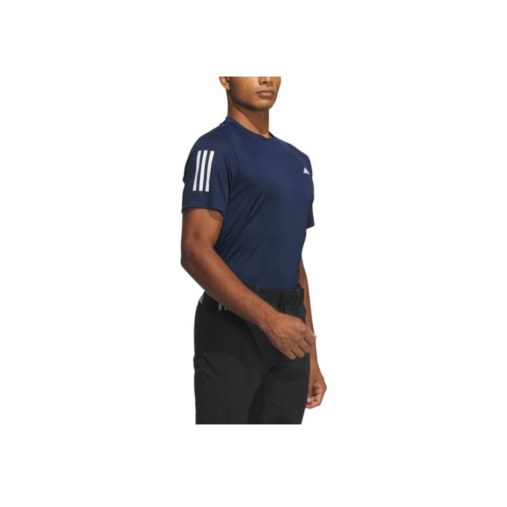 adidas Striped Fashion Quick-Dry Versatile Short Sleeve T-Shirt Men Tops Navy IN6633