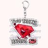 Hot Game Characters Keychain for Accessories Bag Firey Ruby Teardrop Flower Pin Coiny Price Tag Keyring Jewelry Fans Gamer Gifts