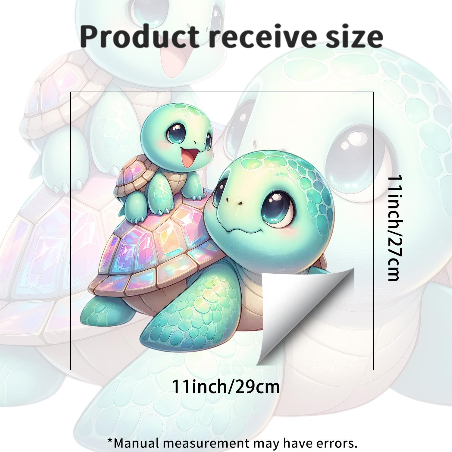 

Cute Mother and Baby Sea Turtle Toilet Lid Sticker Waterproof Removable Bathroom Home Decor 27x29cm разноцветный