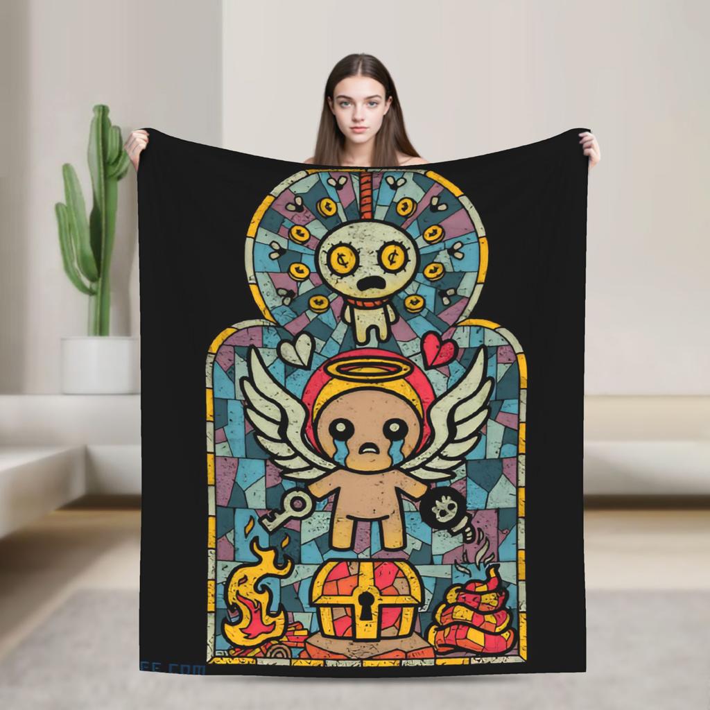 Soft Blanket Airplane Travel The Binding Of Isaac Throw Blanket  Flannel Bedspread For Couch Chair Print Sofa Bed Cover