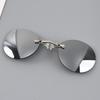 Clip On Nose Glasses Sunglasses Round Rimless Clip-On Driving Glasses Vintage Women Men Eyeglasses UV400 Eyewear Accessories 1PC