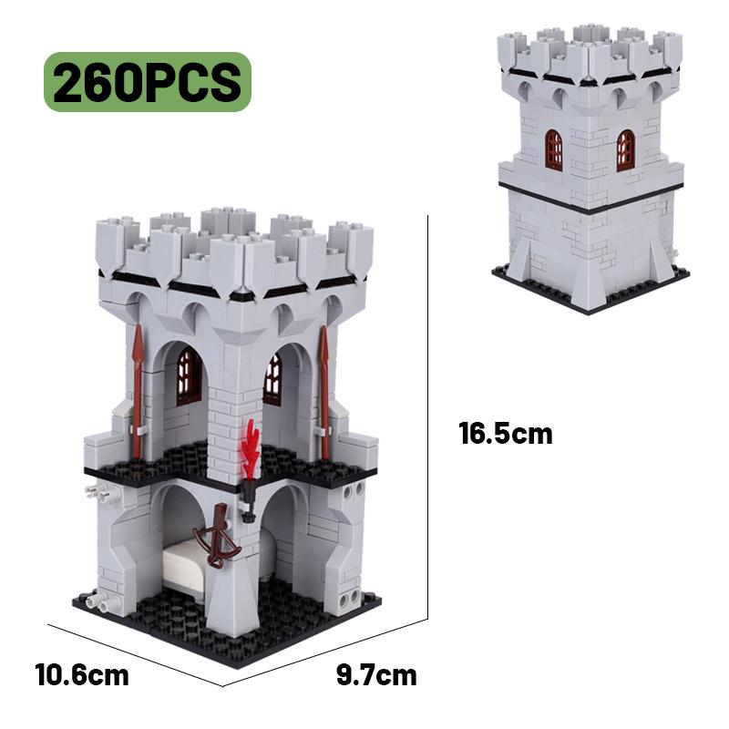 MOC Castelo Medieval Burg Conjunto de Blocos de Construção Furgão Prisional Fogueira Muralha Antiga Forno de Pão Estábulo Igreja Brinquedos de Blocos DIY Presente para Meninos