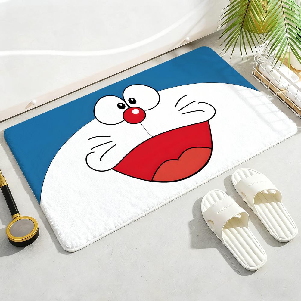 Kwaii Anime D-DoraemonS Floor Mat Soft Thickened Flannel Door Mat Non-Slip Living Room Rug Home Decor