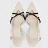 Fashion Original Designer High Heels Women Sexy Pointy Toe Cross Buckle Strap Decoration Heeled Sandals Summer Slingbacks White Pumps