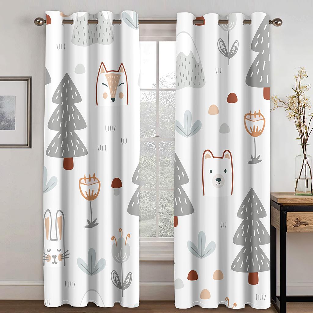 3D Dětské Duhové Závěsy Kreslená Zvířata Dinosaurus Králíček Závěsy Pokoje pro Kluky a Holky Ložnice Obývací Pokoj Dekorativní Závěsy