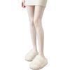 Women's Black Stockings for Spring and Summer, Thin Style with Side Lace Jacquard, White Pantyhose with Vertical Stripes, Black Stockings That Are
