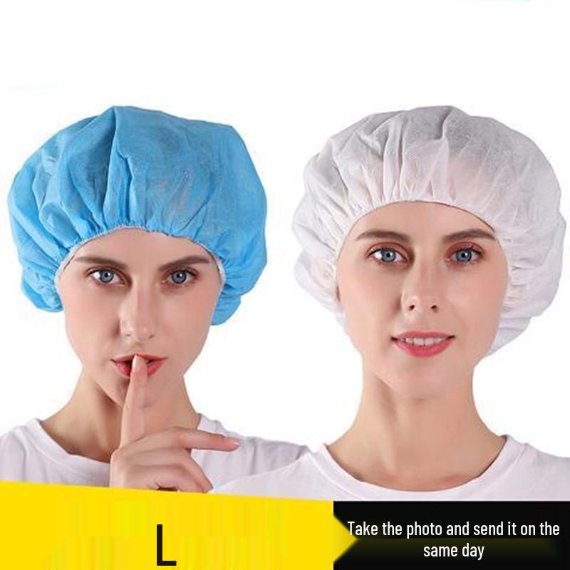 Verdickte Einweg-Haarnetzkappen aus Vliesstoff - Staubdichte Runde Kappen für Köche, Werkstätten, Schönheitssalons