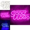 Good Vibes Led Neon Wall Decor With Transparent Backplate For Kids Room Usb Powered