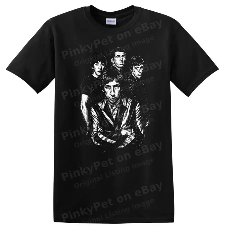 The Who Bandmitglieder Daltrey Townshend Entwistle Moon Porträt T-Shirt Rock Tee