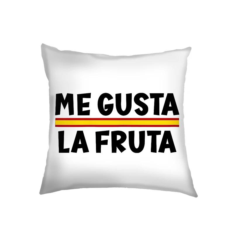 Me Gusta La Fruta España Cushion Covers I Like Fruit Pillowcase Throw Pillow Cover Office Bedroom Living Room Home Decorations