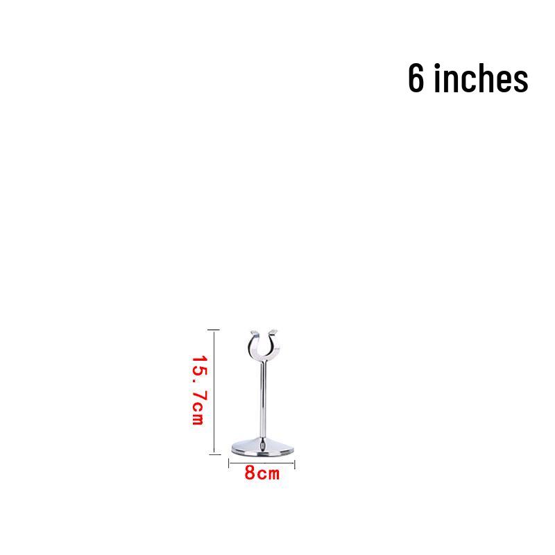 U-Shaped Stainless Steel Menu & Table Number Holder for Hotel & Wedding Banquets