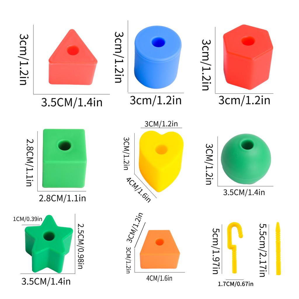 Children'S Bead String Threading Rope Puzzle Concentration Training Large Particle Building Block Toy