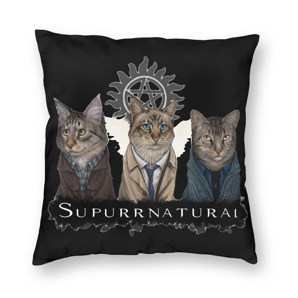 Supernatural Angel Pillowcase Printing Polyester Cushion Cover Decor Mark of Cain Throw Pillow Case Cover Seater Square Xcm